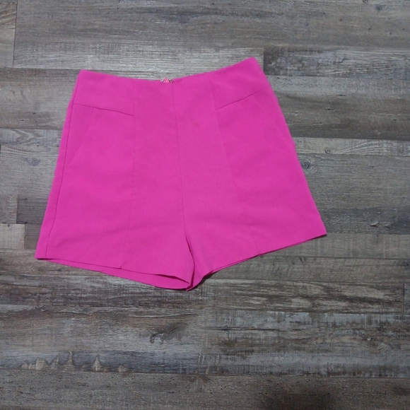 Glam High Waist Pink Shorts - Picture 1 of 4